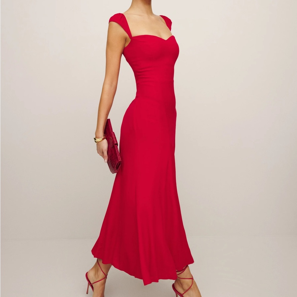 Reformation Bryson Dress, Red, Size 4